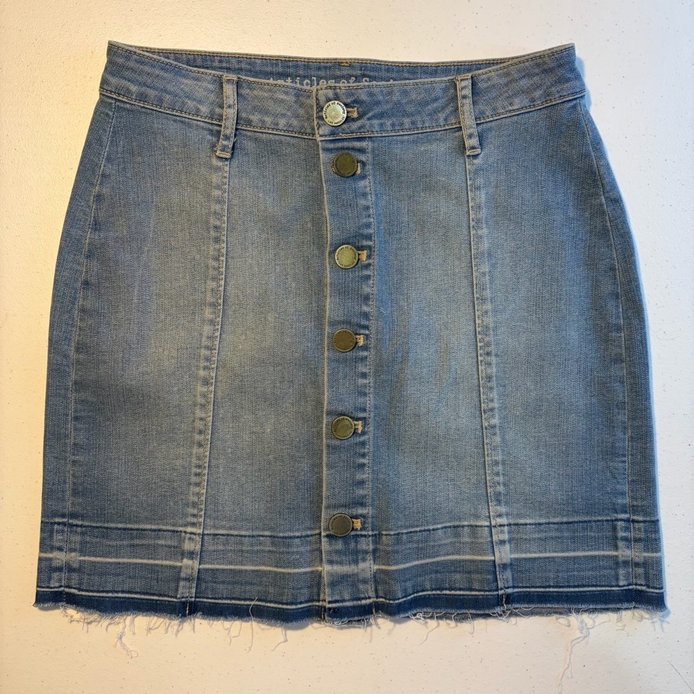 Articles of Society Button-front Denim Mini Skirt (25)